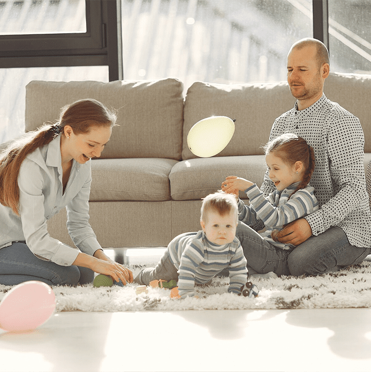 Family Enjoying Clean Air at Home